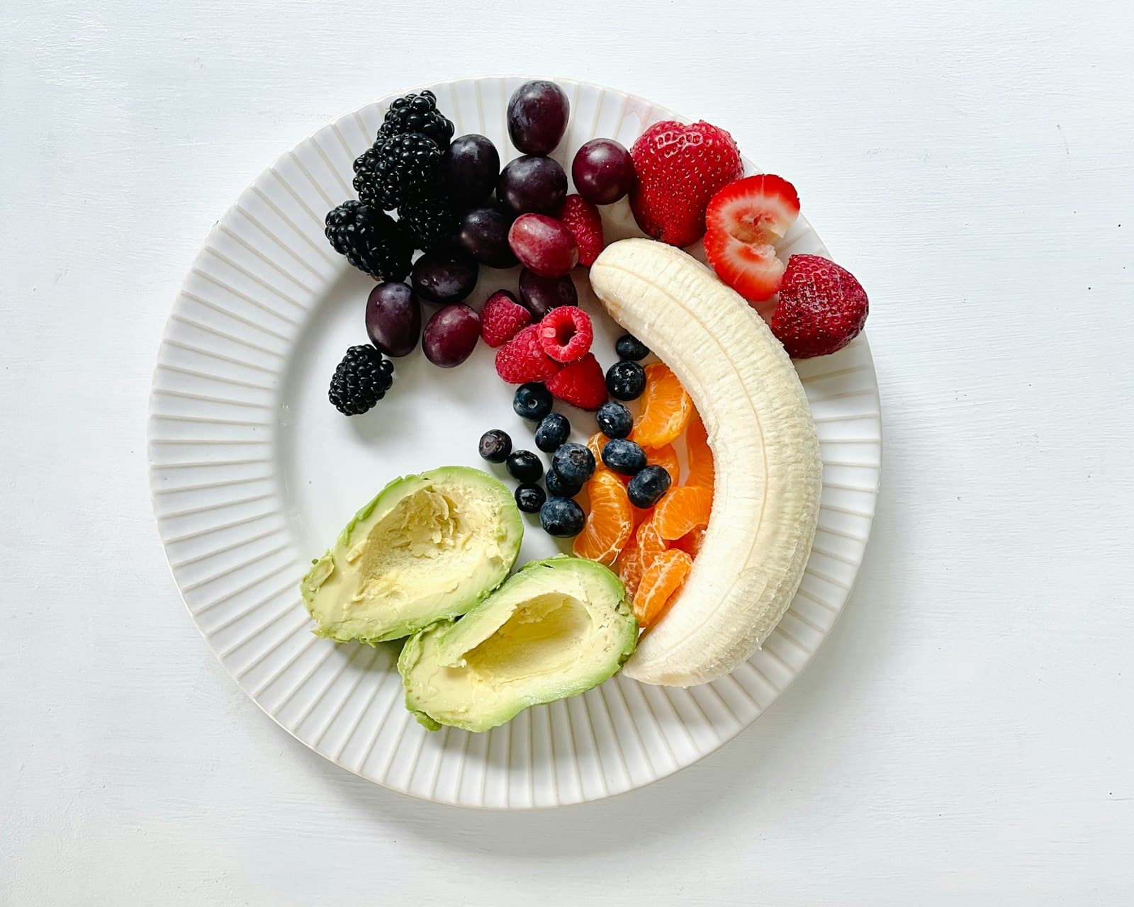 An overhead spread of fresh whole foods