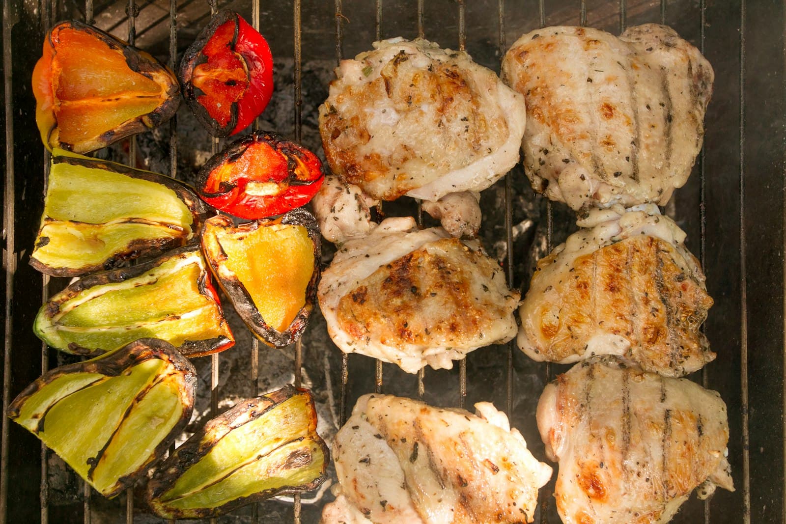 Grilled chicken and vegetables, a high-protein meal